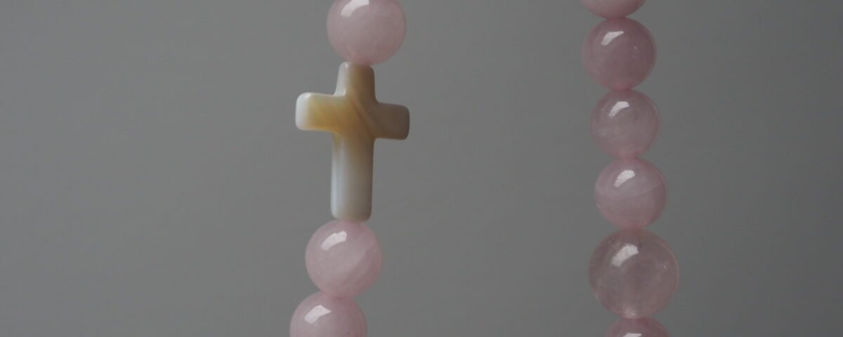 Cruz nacar rosario Santa Teresita del Nino Jesus hecho a mano